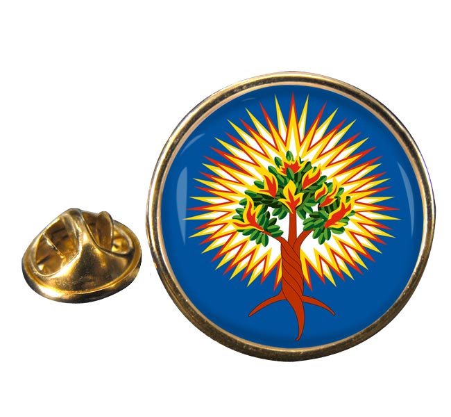 Presbyterian Burning Bush Round Pin Badge